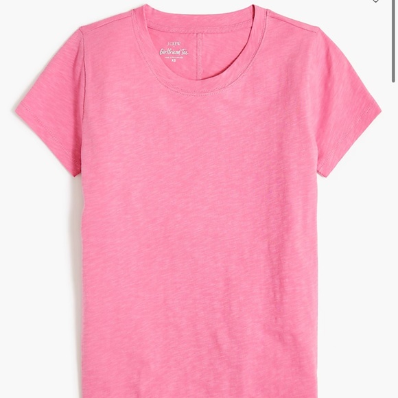 NWT J.Crew Girlfriend Crewneck Tee T-shirt Top Cotton Soft Mauve Pink XXS - Picture 2 of 2